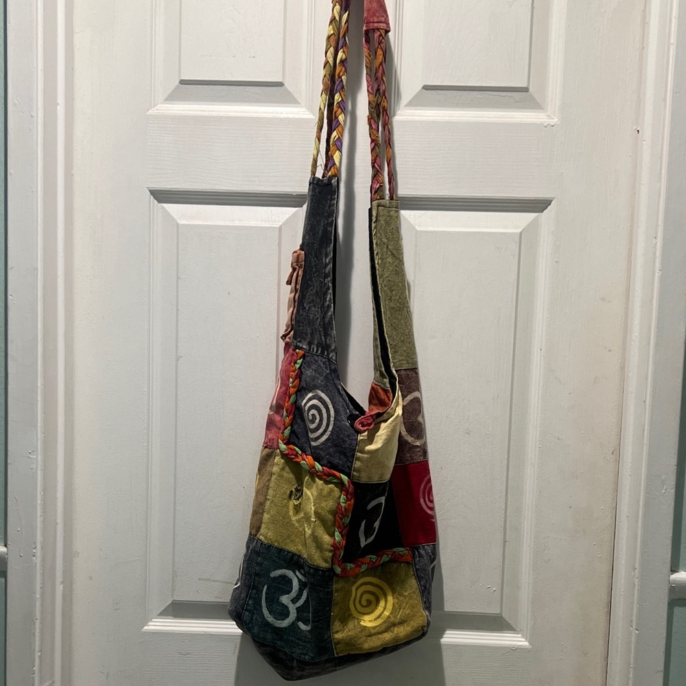 Multicolor Patchwork Boho Shoulder Bag - image 1